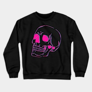 Skull in Pink and Blue Crewneck Sweatshirt